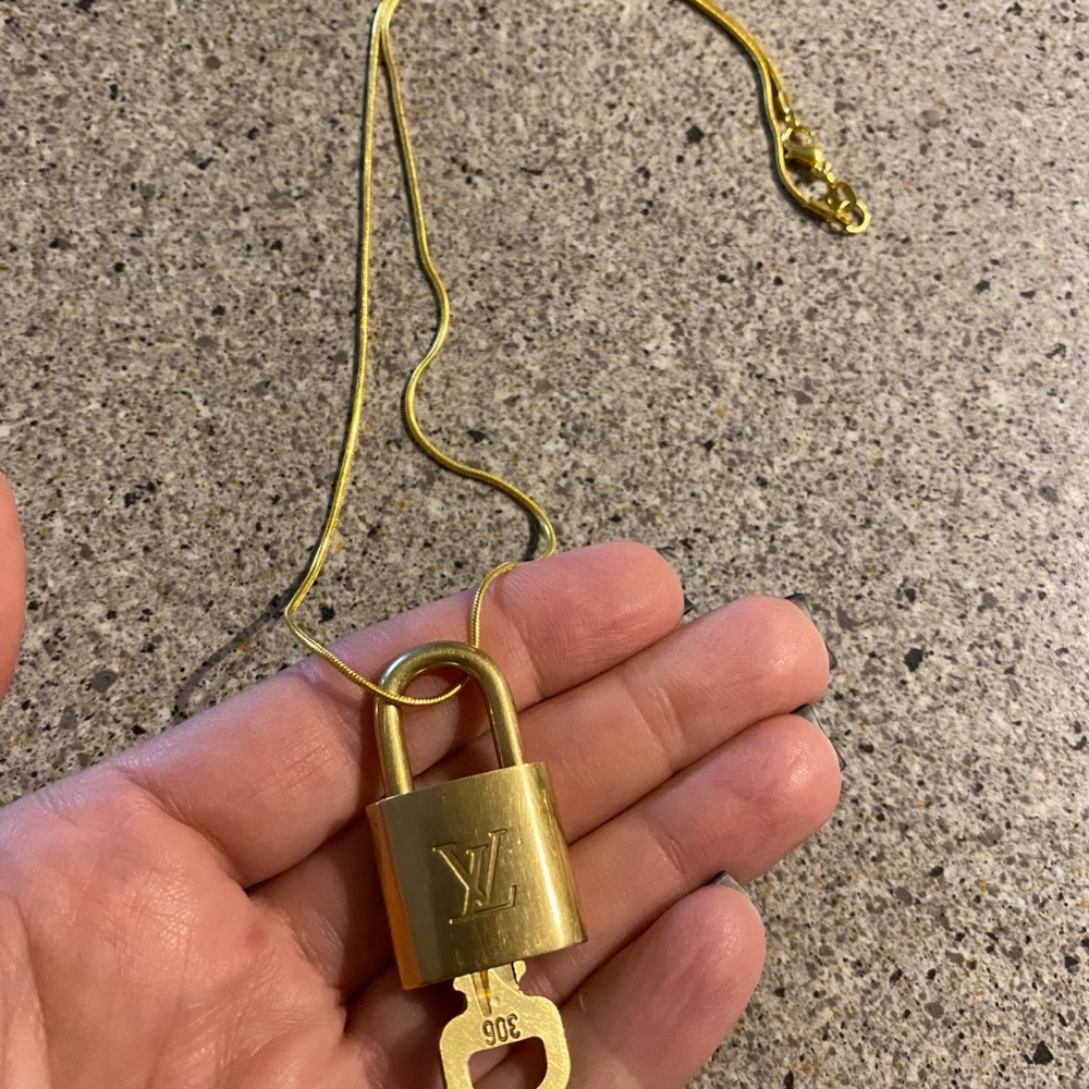 Authentic Louis Vuitton lock & key necklace